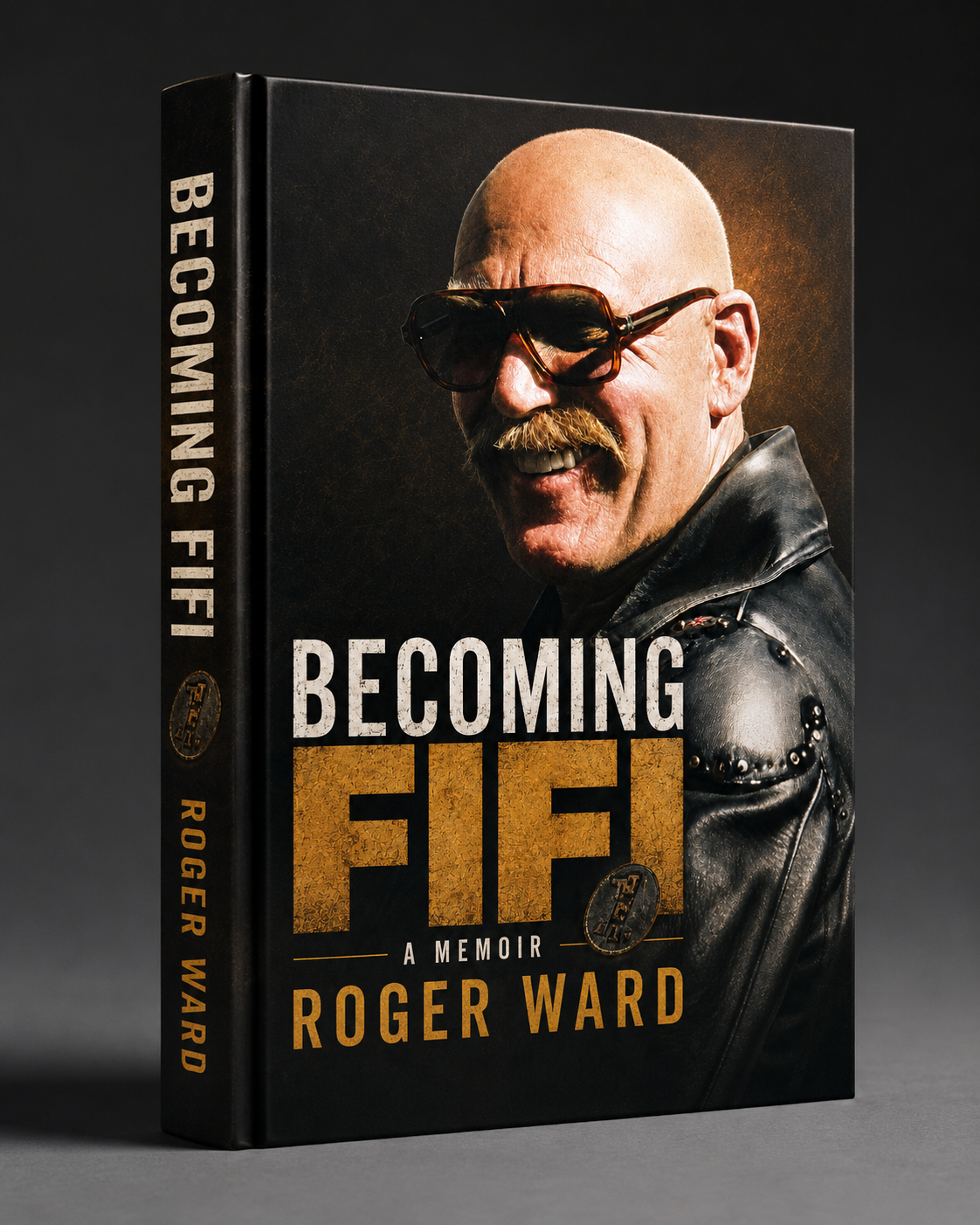 Becoming Fifi book mockup on a dark background